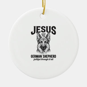 Décoration En Céramique Chemise de Berger Allemand de Foi pour l'Amour des