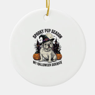 Décoration En Céramique Chemise de Bulldog Halloween Chien Sorcière Mignon