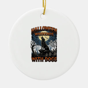 Décoration En Céramique Chemise de chien Halloween Pup Cimetière Vintage