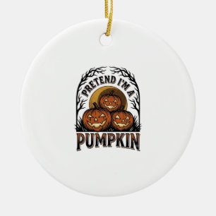 Décoration En Céramique Chemise de citrouille d'Halloween Fais semblant qu