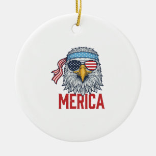 Décoration En Céramique Chemise de gravure vintage Merica Eagle patriotiqu
