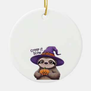 Décoration En Céramique Chemise de Halloween Sorcière Paresseux Mignonne �