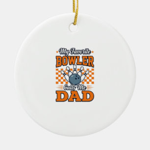 Décoration En Céramique Chemise de papa de bowling Mon meilleur joueur de