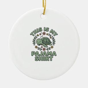 Décoration En Céramique Chemise de pyjama tortue mignonne endormie Vecteur