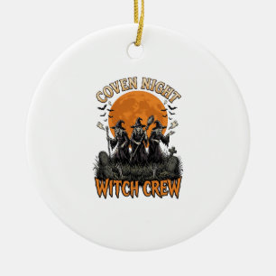 Décoration En Céramique Chemise de sorcière Halloween gravée vintage Coven