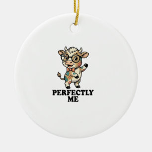 Décoration En Céramique Chemise de vache mignonne avec lunettes Vibes parf