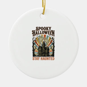 Décoration En Céramique Chemise Halloween Maison Hantée avec Fantôme Vinta