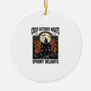 Décoration En Céramique Chemise Halloween Vintage Avec Nuit D'Octobre Enso