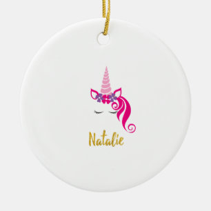 Décoration En Céramique Chemise Licorne Natalie Enfants Filles Nom Personn