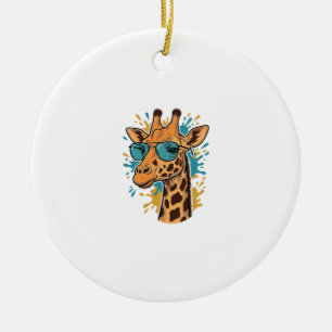 Décoration En Céramique Chemise Lunettes de soleil girafe gravées vintage