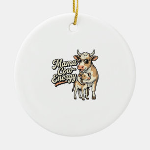 Décoration En Céramique Chemise Mama Cow pour les mamans de la ferme de ca