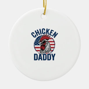 Décoration En Céramique Chemise patriotique vintage Coq Papa Poulet Desi