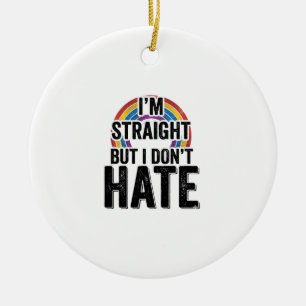 Décoration En Céramique Chemise Straight Ally Rainbow Typography Vintage_1
