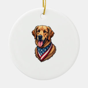 Décoration En Céramique Chemise Vintage American Pride Retriever doré