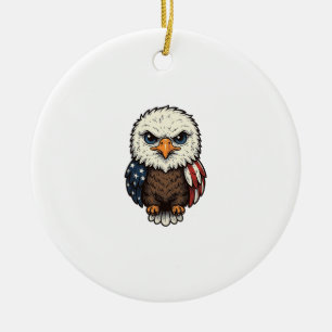 Décoration En Céramique Chemise vintage avec bébé aigle patriotique gravé_
