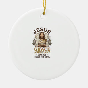 Décoration En Céramique Chemise Vintage Jésus Bowling Graphique Chrétien_1