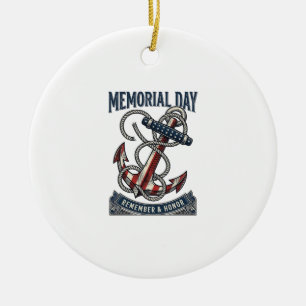 Décoration En Céramique Chemise vintage Memorial Day Anchor Remember Honor