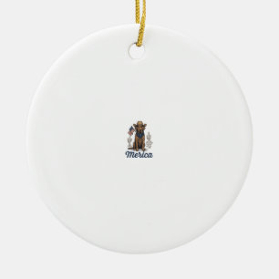 Décoration En Céramique Chemise Vintage Merica Cowboy Chien Drapeau Améric
