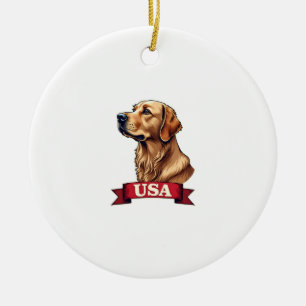 Décoration En Céramique Chemise vintage USA avec gravure Golden Retriever