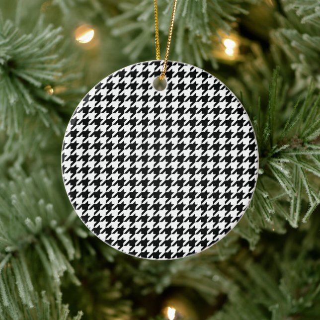 Décoration En Céramique Chèque de socle noir blanc classique (Arbre)