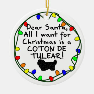 Décoration En Céramique Cher coton de Tulear de Père Noël
