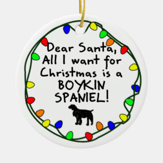 Décoration En Céramique Cher épagneul de Père Noël Boykin