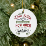 Décoration En Céramique Cher Père Noël, avant d'expliquer la citation amus<br><div class="desc">"Cher Père Noël,  Avant D'Expliquer,  Combien Savez-Vous Déjà" Citation De Noël Drôle 🎅</div>