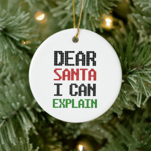 Décoration En Céramique Cher Père Noël, je peux vous expliquer Christmas N