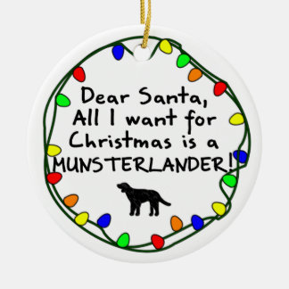 Décoration En Céramique Cher Père Noël Munsterlander