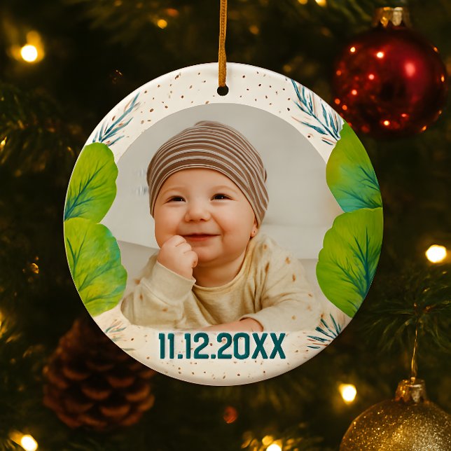 Décoration En Céramique Cherish the Magic: Your Woodland First Christmas  (Créateur téléchargé)