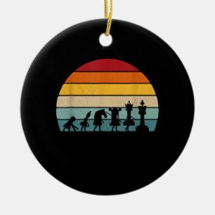 Décoration En Céramique Chess Evolution Retro Vintage Gift For A Chess