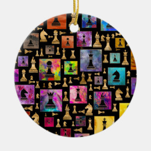 Décoration En Céramique Chess Pieces Pattern