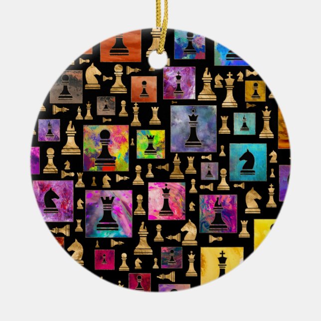 Décoration En Céramique Chess Pieces Pattern (Devant)