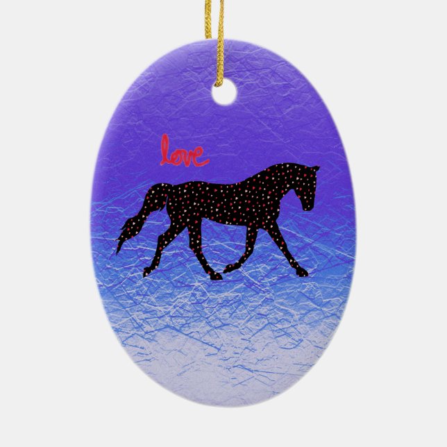 Décoration En Céramique Cheval, amour et coeurs (Dos)