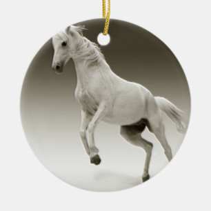 Décoration En Céramique Cheval blanc équestre de jument