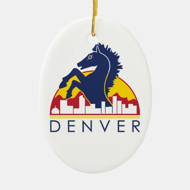 Décoration En Céramique Cheval bleu Denver (Devant)