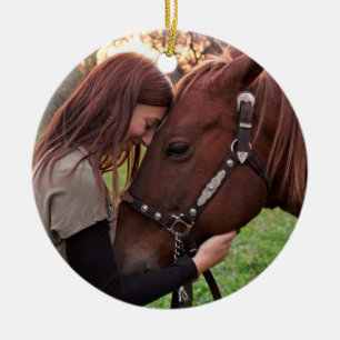 Décoration En Céramique Cheval de Noël Daté Personnalisé