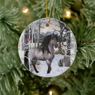 Décoration En Céramique Cheval des Voiles d'hiver 2024