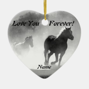 Décoration En Céramique Cheval galopant hors de la brume