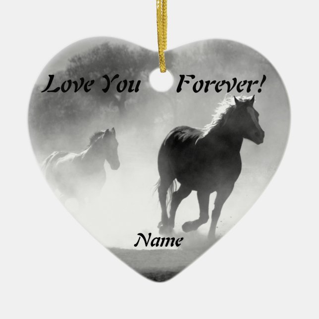 Décoration En Céramique Cheval galopant hors de la brume (Devant)