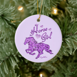 Décoration En Céramique Cheval Girl, Cheval Ornament en céramique