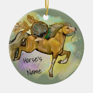 Décoration En Céramique Cheval Palamino Dreamcatcher