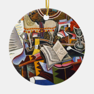 Décoration En Céramique Cheval Pipe Fleur rouge par Joan Miro