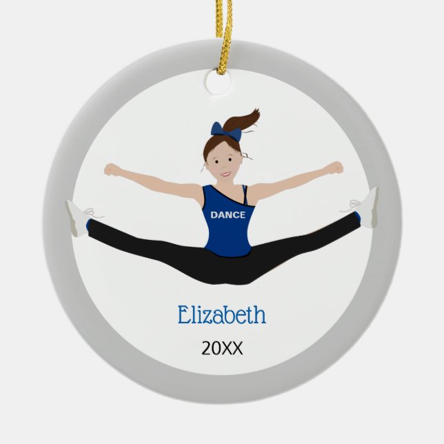 Décoration En Céramique Cheveux Brown d'équipe d'entraînement bleus et (Devant)