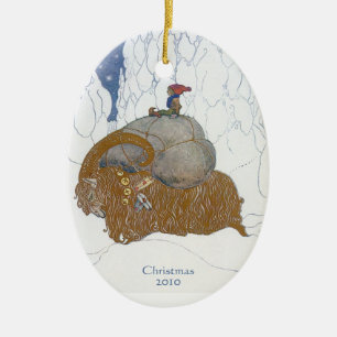 Décoration En Céramique Chèvre suédoise de Noël d'art d'imaginaire dat