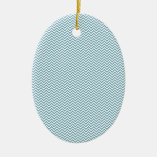 Décoration En Céramique Chevron bleu avec Monogramme