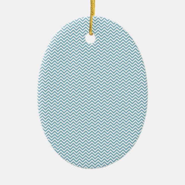 Décoration En Céramique Chevron bleu avec Monogramme (Devant)