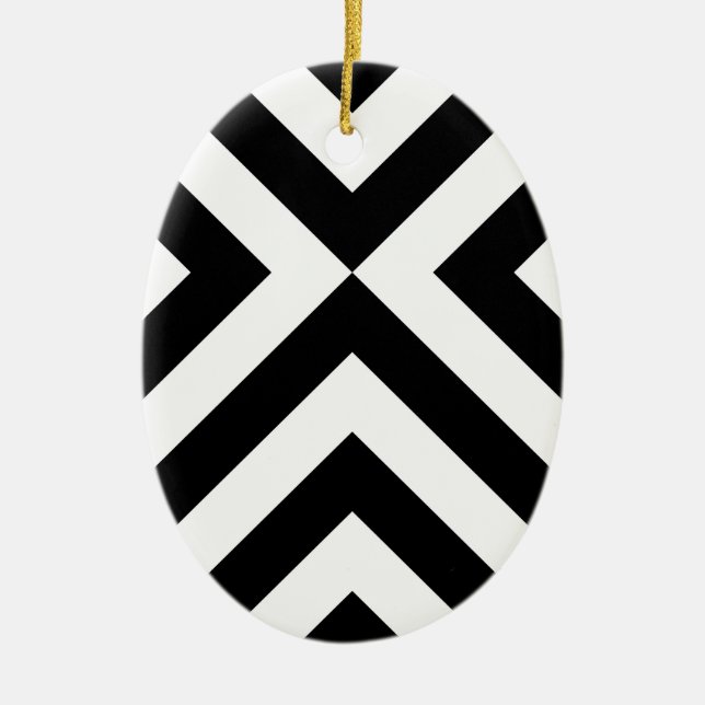 Décoration En Céramique Chevrons noirs et blancs (Devant)