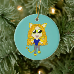 Décoration En Céramique Chibi Catgirl avec pattes