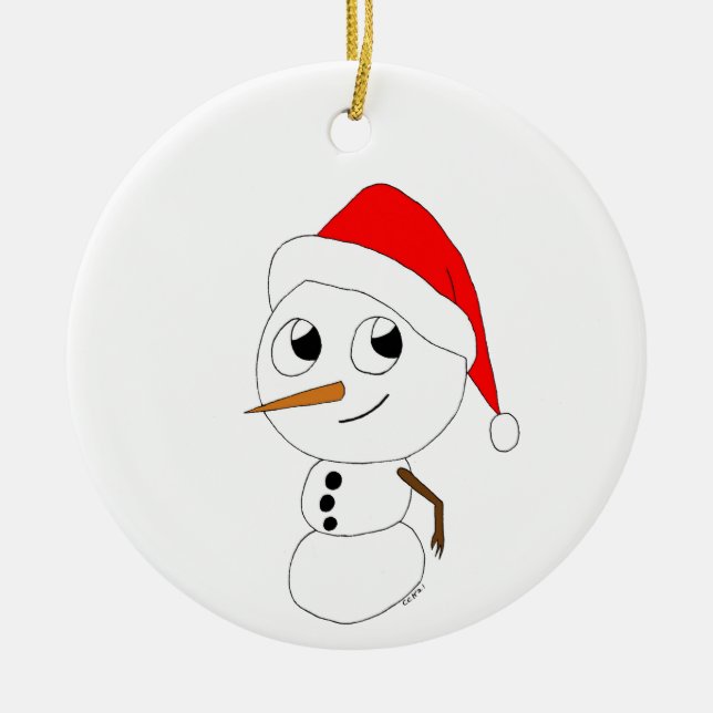 Décoration En Céramique chibi snowman (Devant)